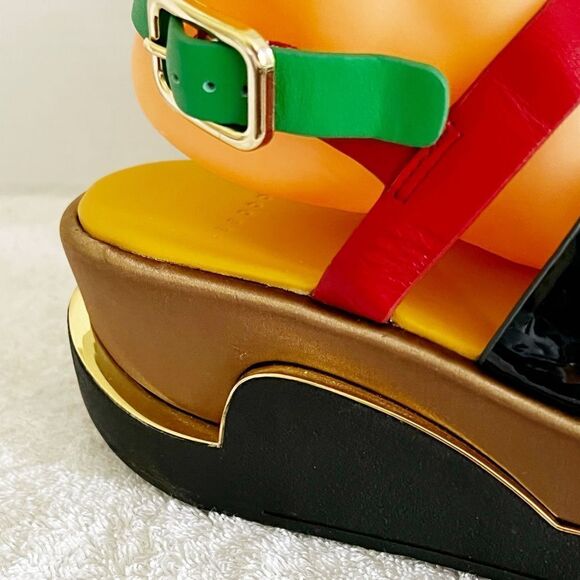 New 4ccccees Free People Eclipse Lay Tri Color Chunky Sandal Sz 37 6.5 Host Pick - Picture 4 of 8